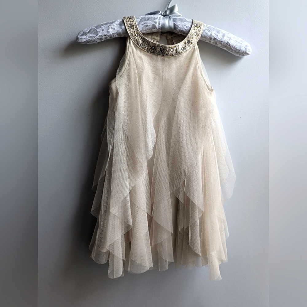 Savannah Tulle Dress with  Beaded Neck  Size 4T